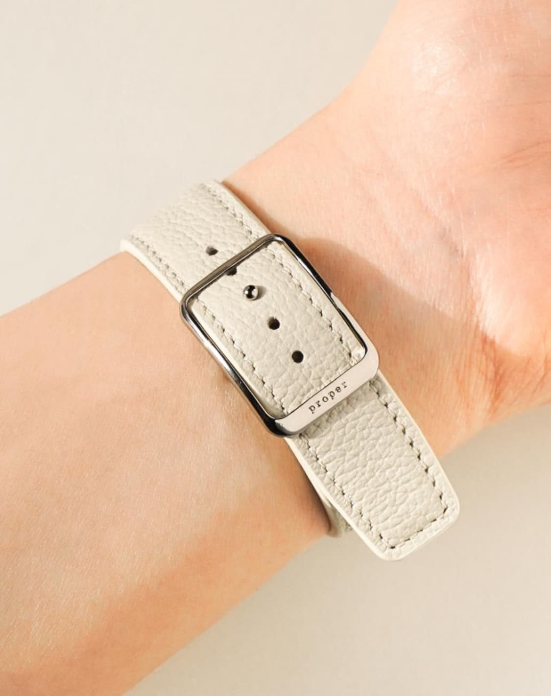 [프로퍼빌롱잉즈] 애플 워치 가죽 스트랩 (라이트 그레이 / 사이즈 1) 상품이미지3