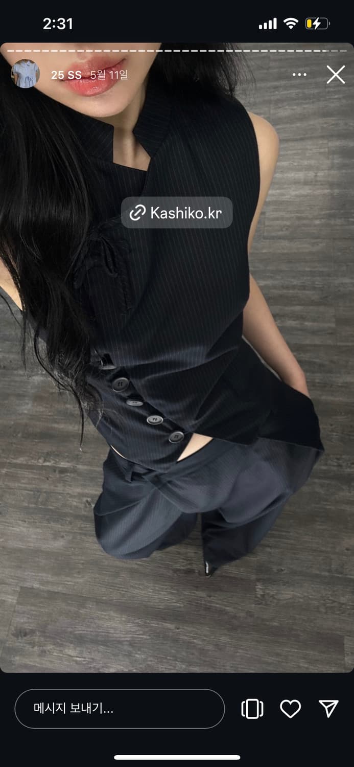 카시코 차이나카라 베스트 / 스트라이프 상품이미지1