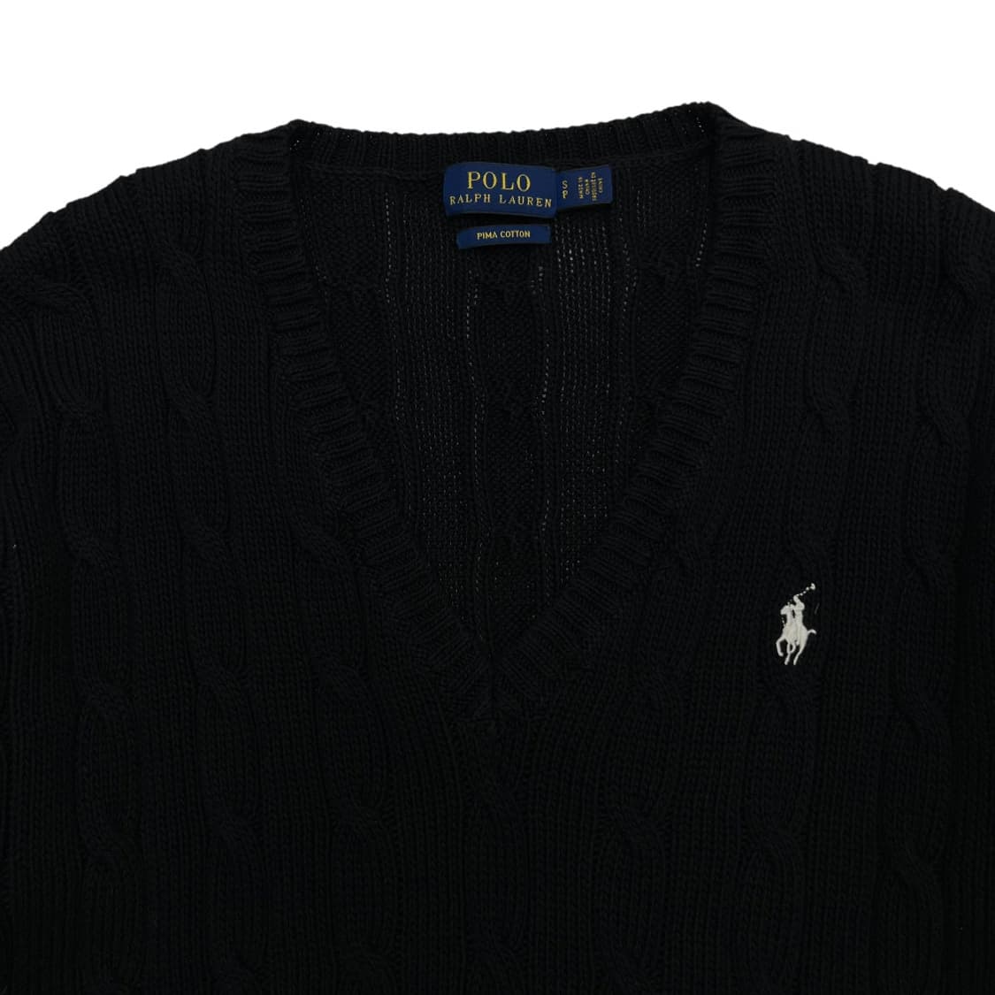 폴로 랄프로렌 화이트포니 블랙 꽈배기 니트 S 상품이미지5