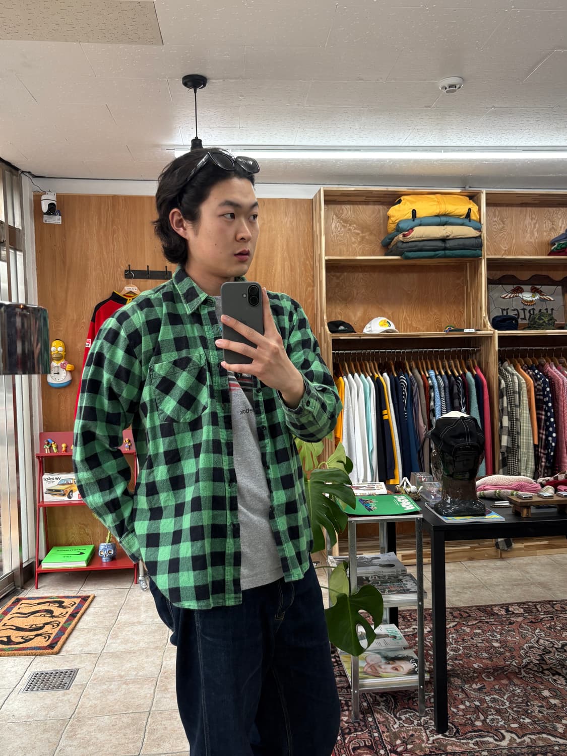 [L] Flannel green pattern shirt 상품이미지6
