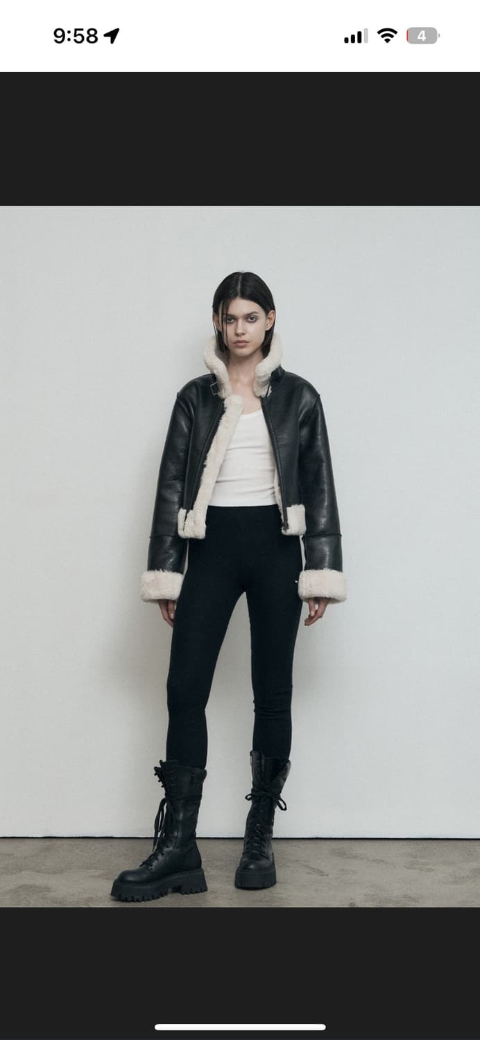 보헴서 슬림 시어링 무스탕 상품이미지1