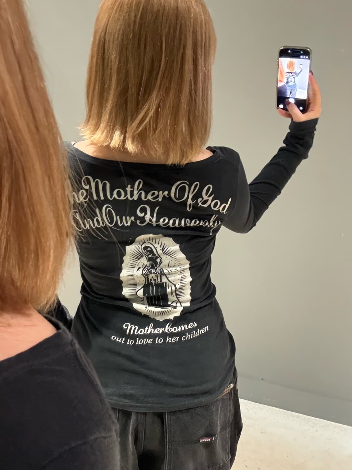 Maria printing wide neck long sleeve 상품이미지1