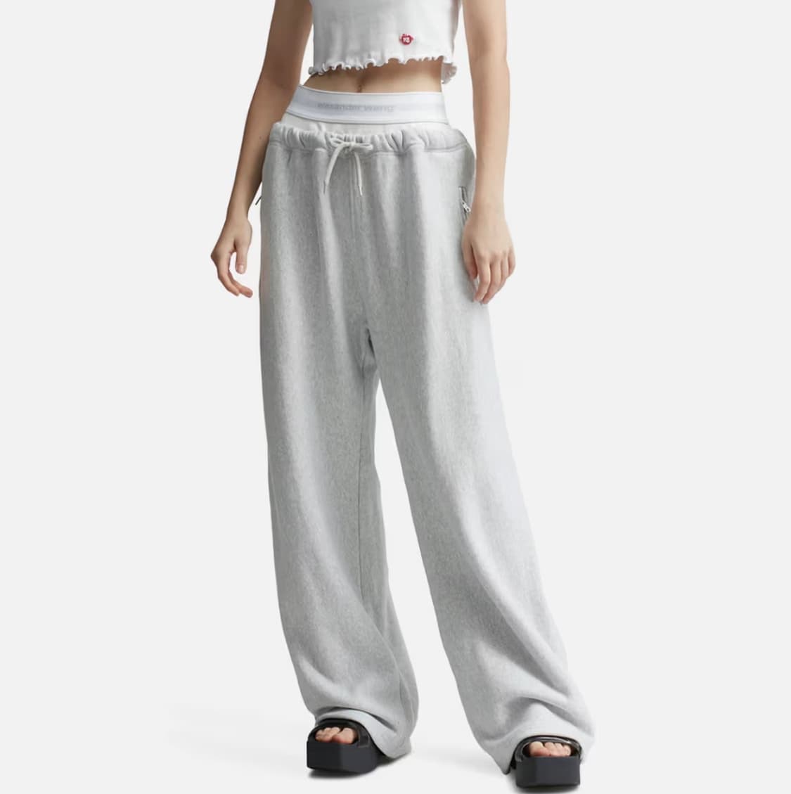 알렉산더왕 로고 웨이스트밴드 레이어드 트랙 팬츠 상품이미지1