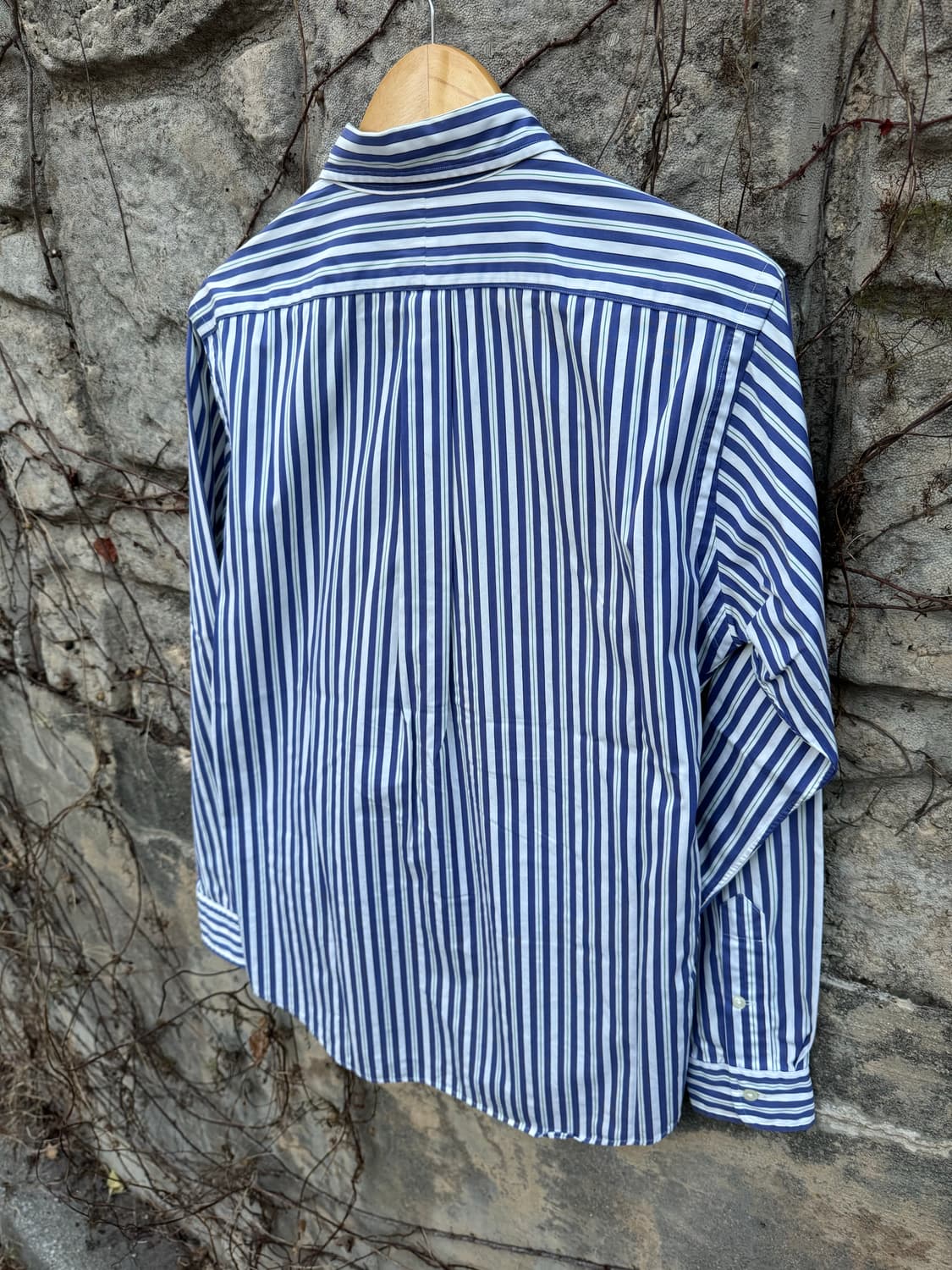 폴로 랄프로렌 빈티지 네이비 그린 스트라이프 클래식 셔츠  상품이미지2