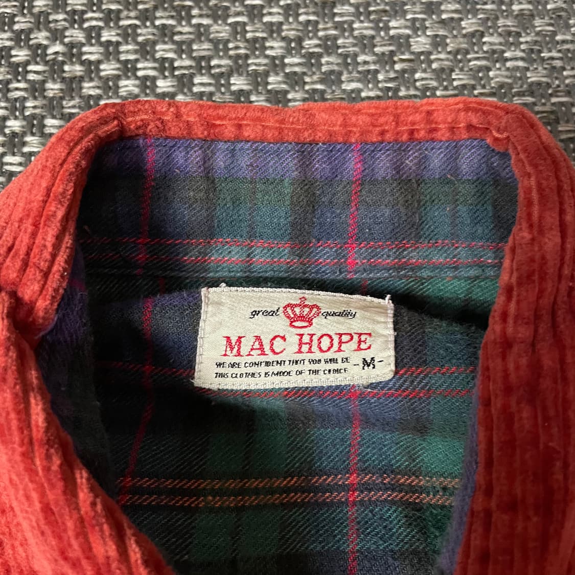 맥호프 레드오렌지 투포켓 코듀로이 긴팔 셔츠 자켓 M 상품이미지4