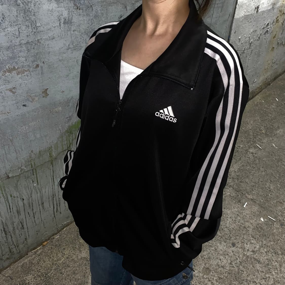아디다스 오버핏 삼선 져지 블랙 2XL 상품이미지2