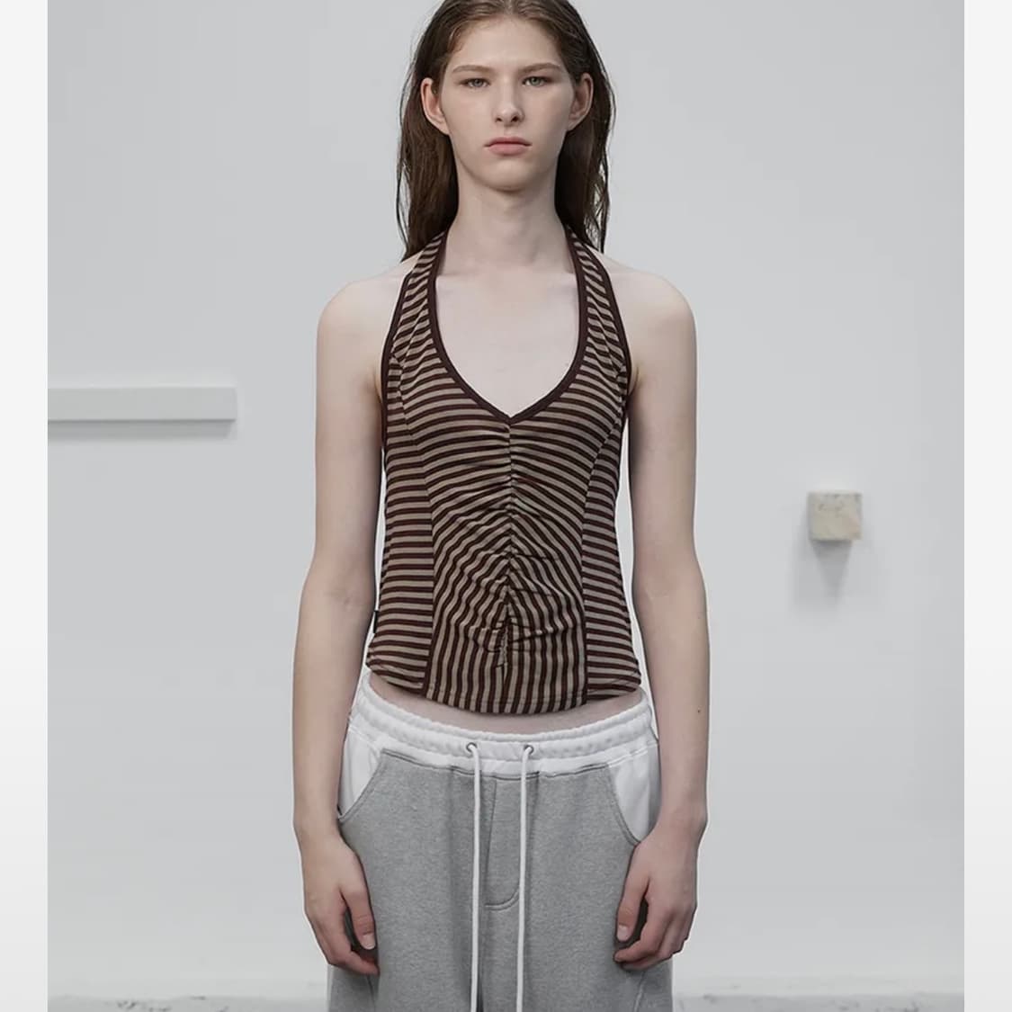 구해요) Cerric STRIPE HALTER NECK SLEEVELES 상품이미지2