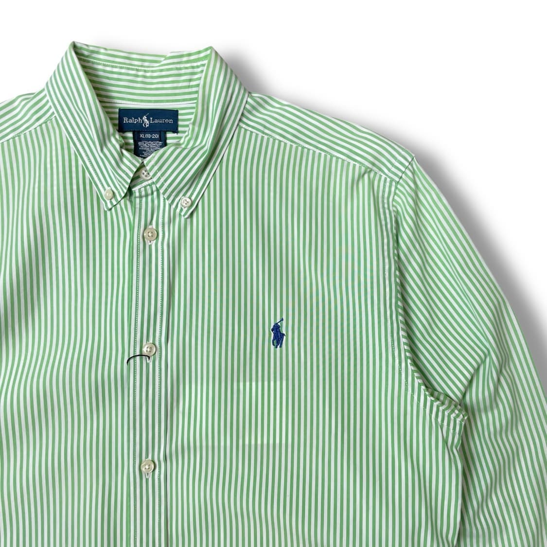폴로 랄프로렌 연두 스트라이프 긴팔 셔츠 XL 상품이미지3