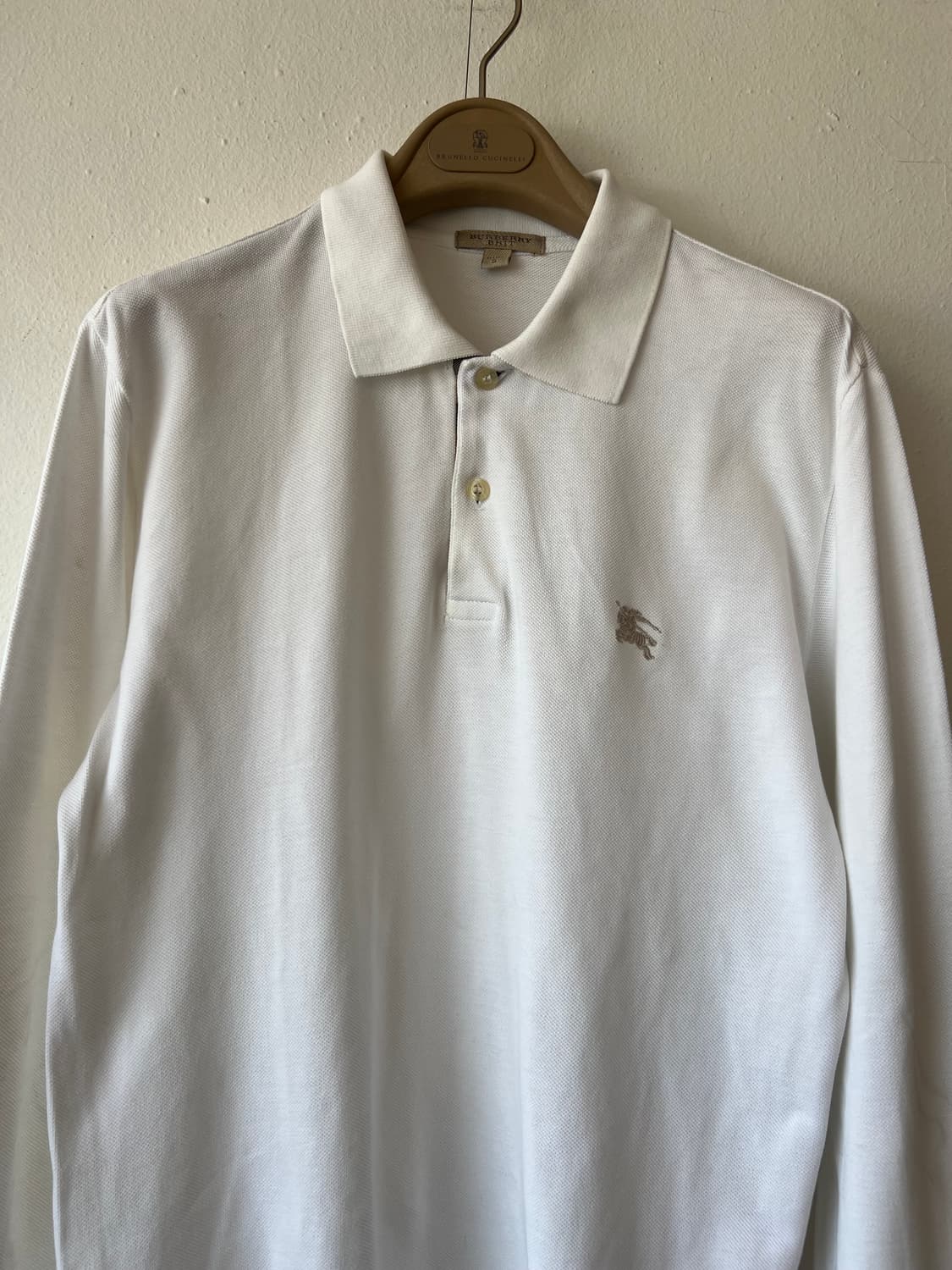 버버리 남성 화이트 PK카라티셔츠 긴팔티셔츠 상품이미지1
