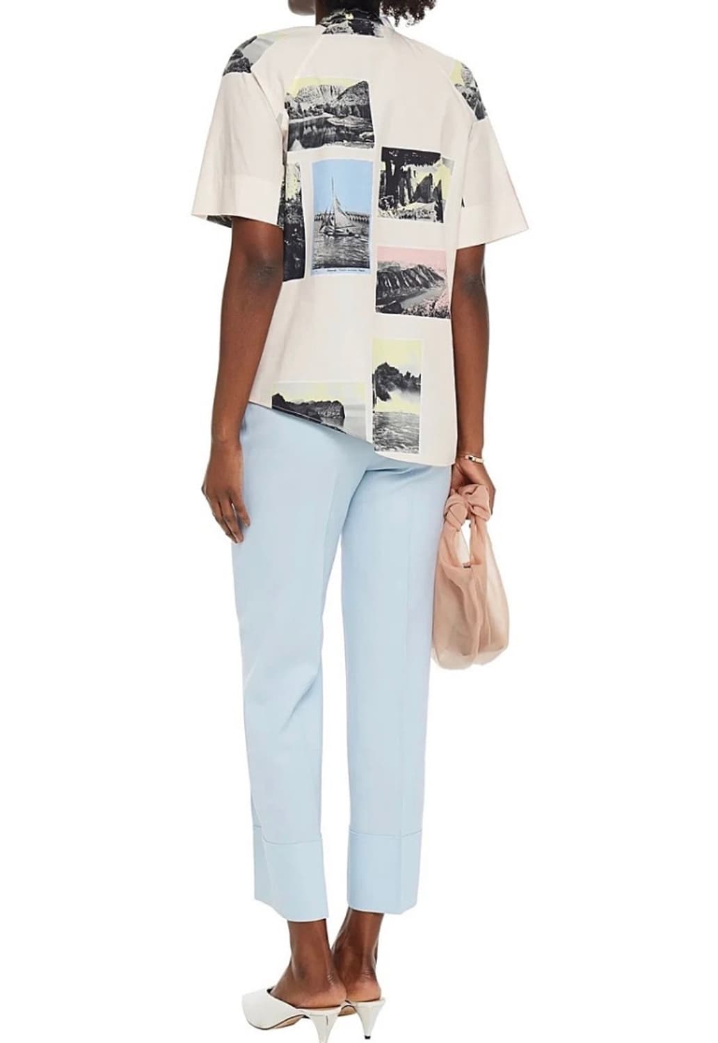 세드릭 찰리어 여성 스카이블루 울 테이퍼드 팬츠 초특가 상품이미지7