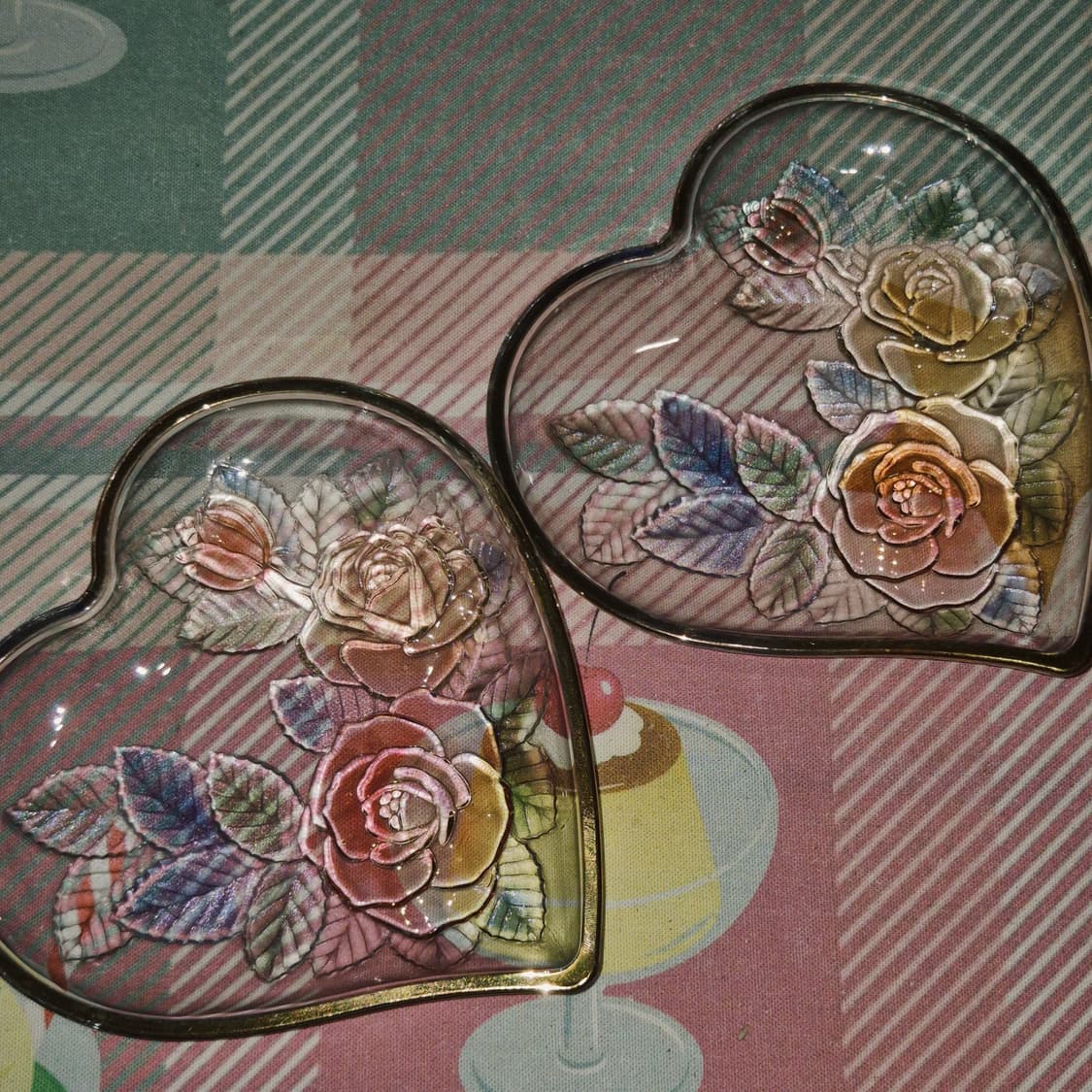 80s 소가 레트로 컬러 로즈 하트 접시 1p 상품이미지9