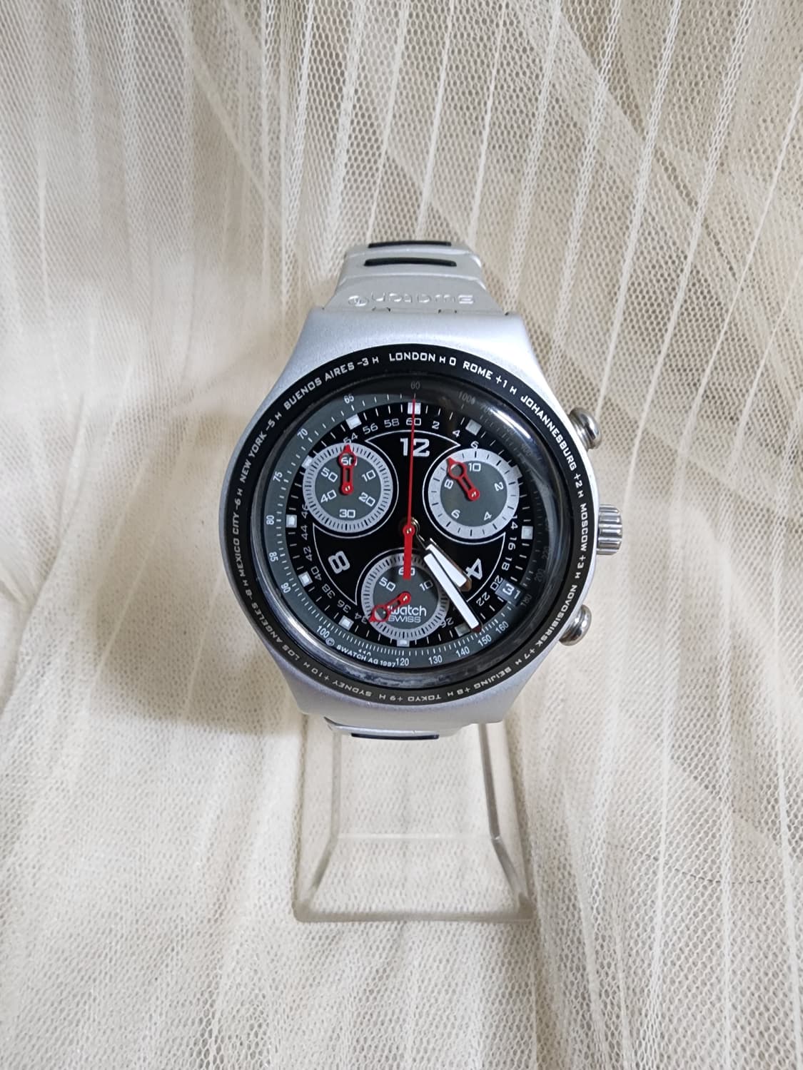 스와치 아이러니 알루미늄 크로노그래프 메탈 시계 상품이미지1