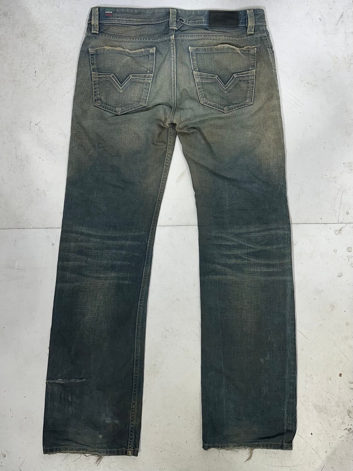 디젤 진청 워싱 LARKEE 와이드 데님 팬츠 청바지  상품이미지5