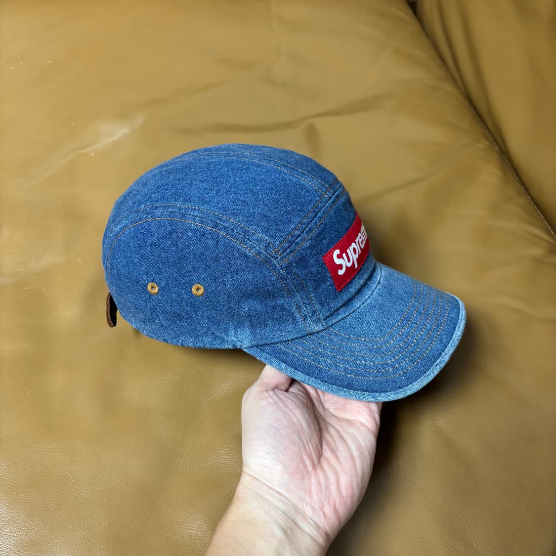 Supreme 슈프림 22fw 워시드 데님 캠프캡 모자 (Denim) 상품이미지3