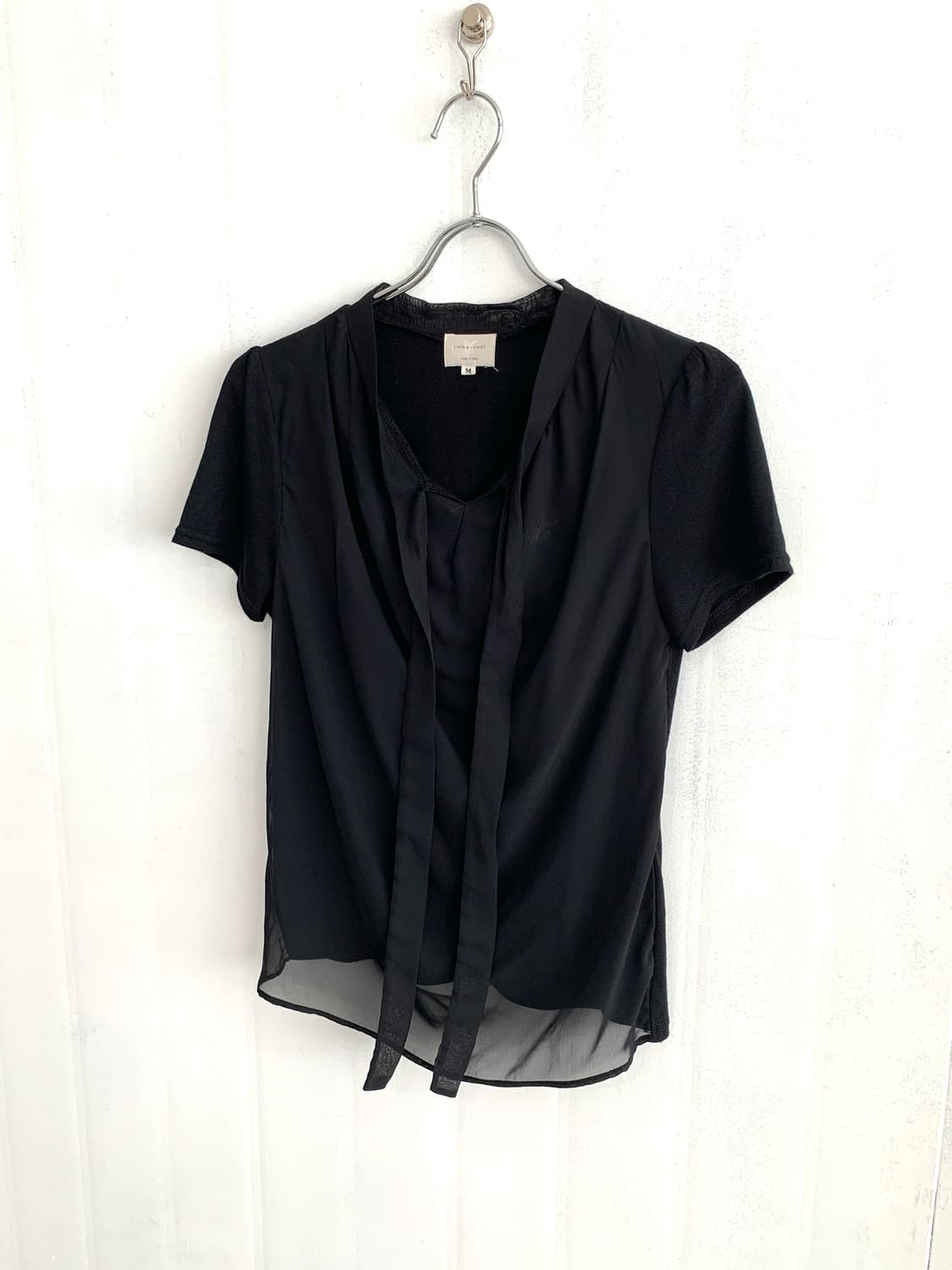 Black Sheer Scarf Blouse 상품이미지9