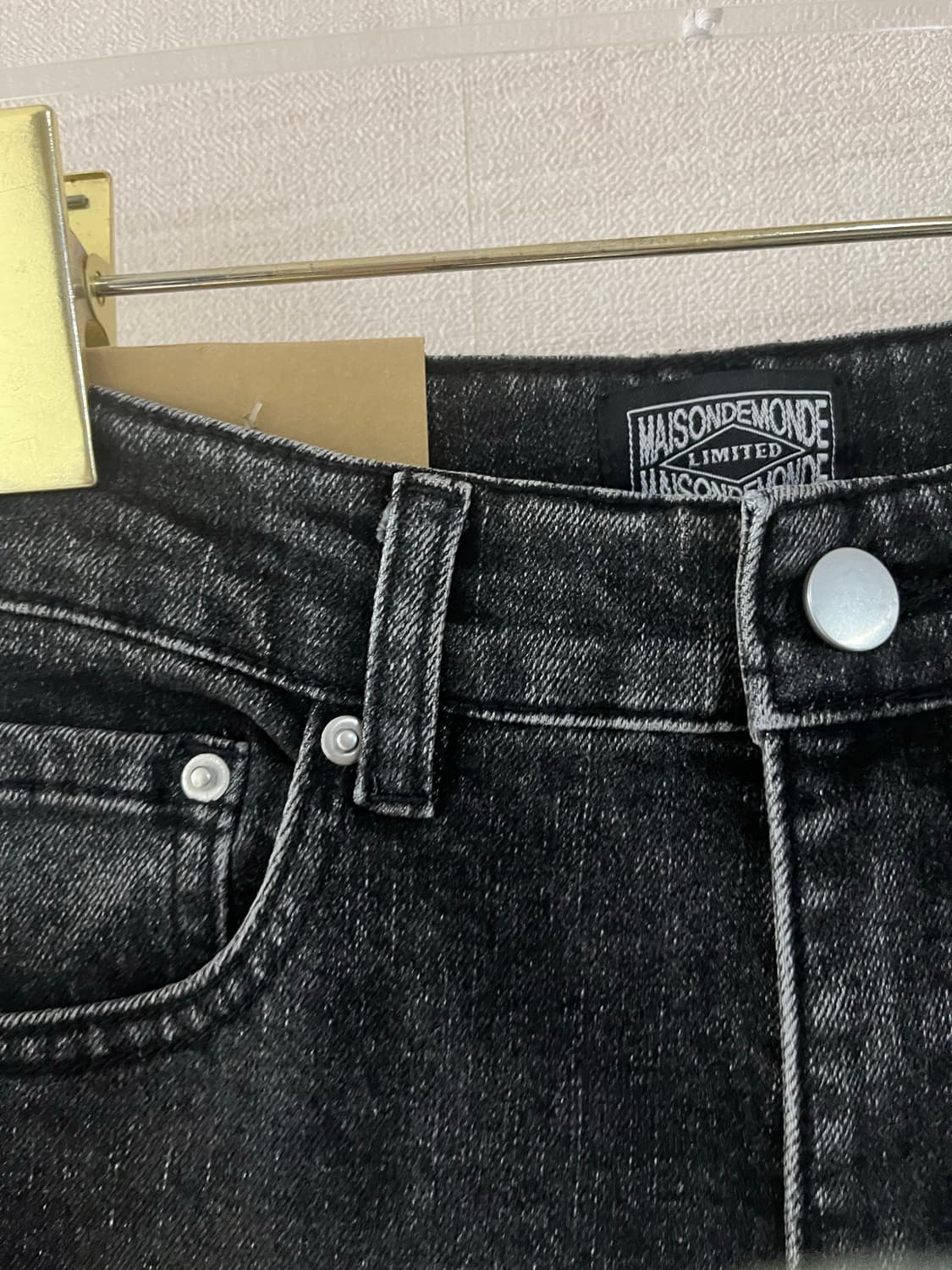 흑청세미부츠컷와이드기모데님(S) 상품이미지2