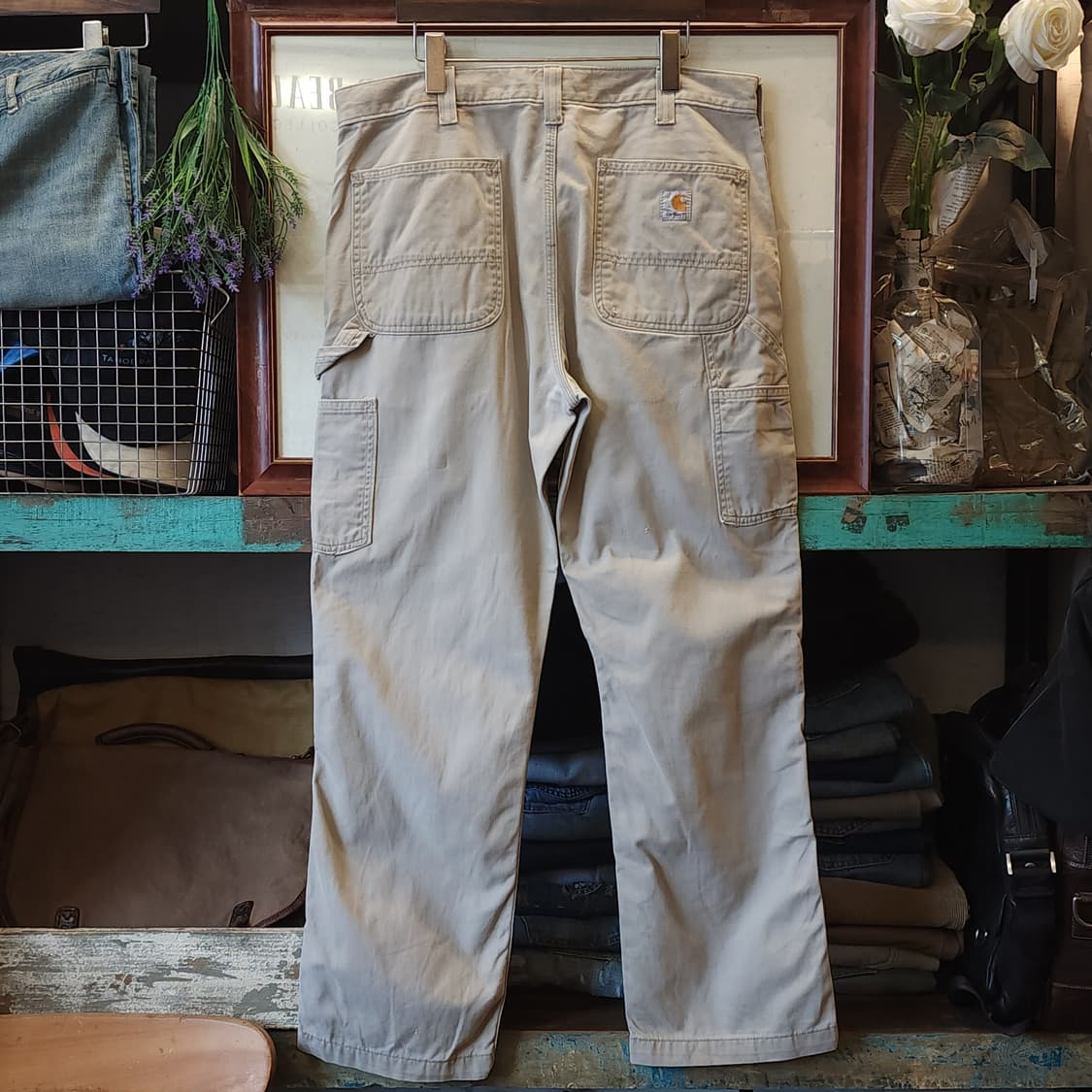 칼하트 싱글니 카펜터 워크팬츠 베이지 치노 코튼 릴렉스드 핏 36x30 상품이미지2