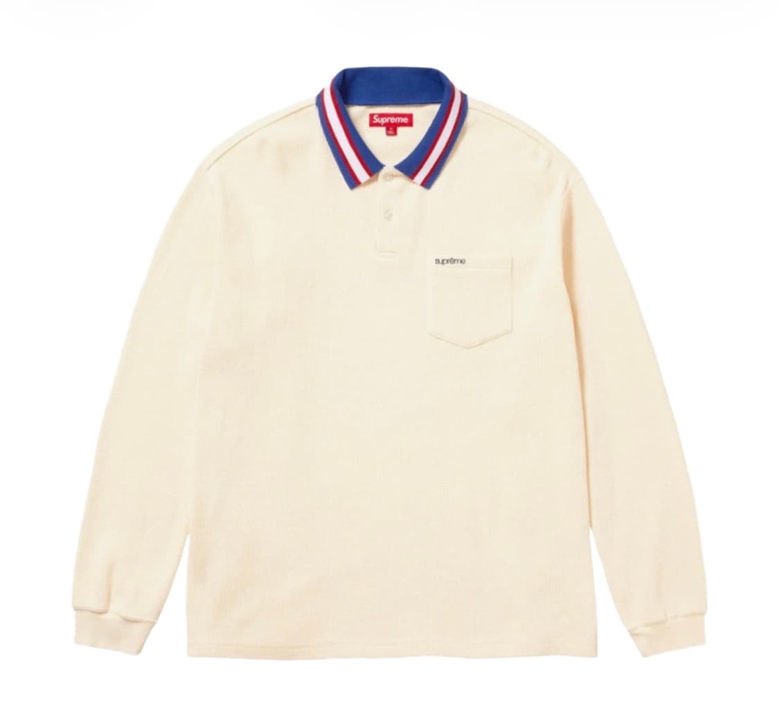 [L]슈프림 써멀 롱슬리브 폴로 내츄럴 - 23FW 상품이미지1