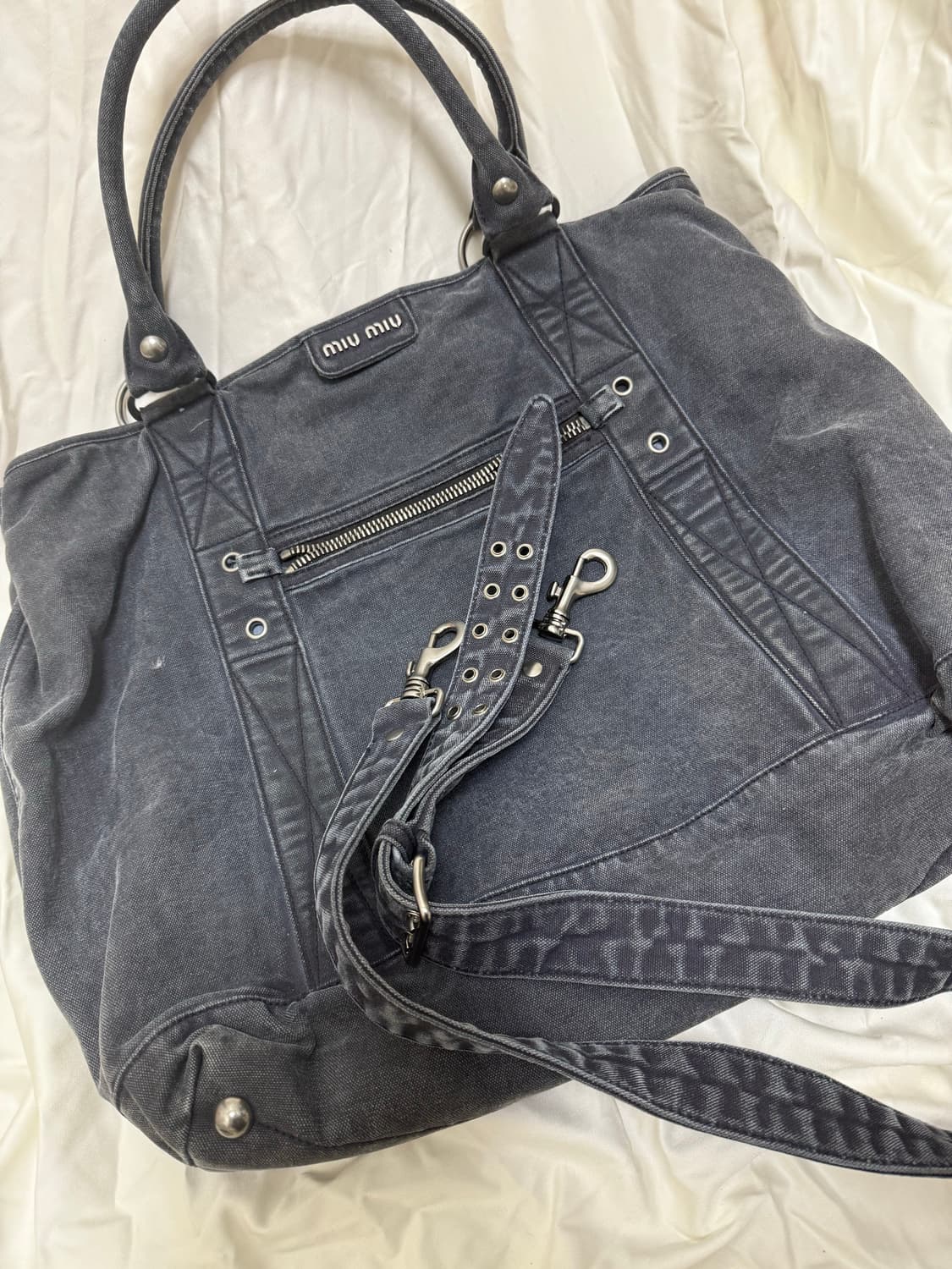 미우미우 정품 데님 가방 숄더백 시티백 상품이미지2