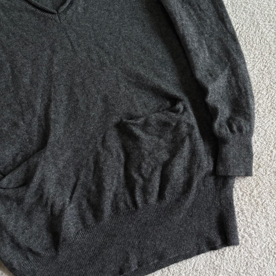 일본빈티지 green label relaxing 차콜 작사 브이넥 니트 상품이미지3