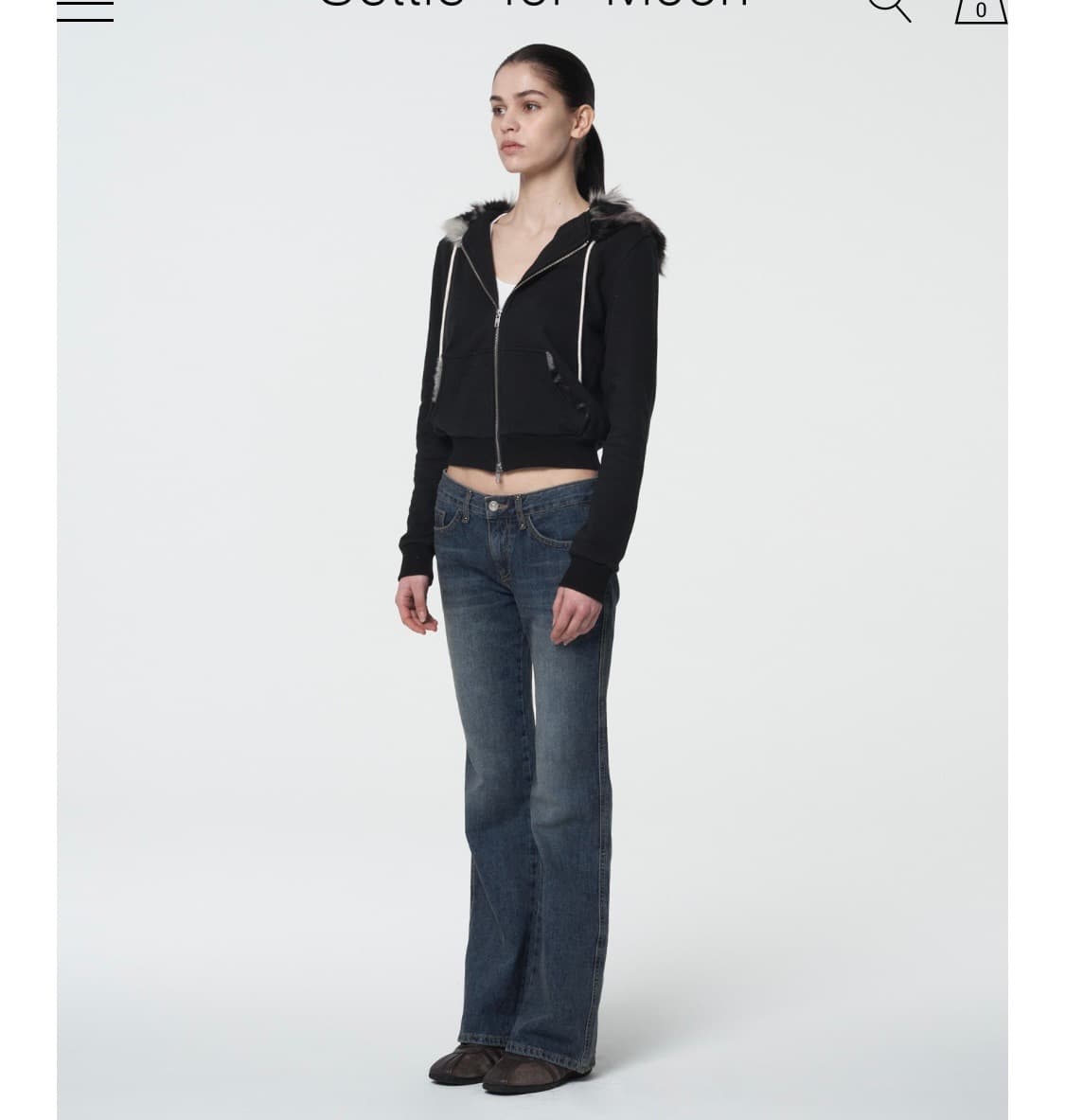 settle for moon 울프털 후드집업 상품이미지5