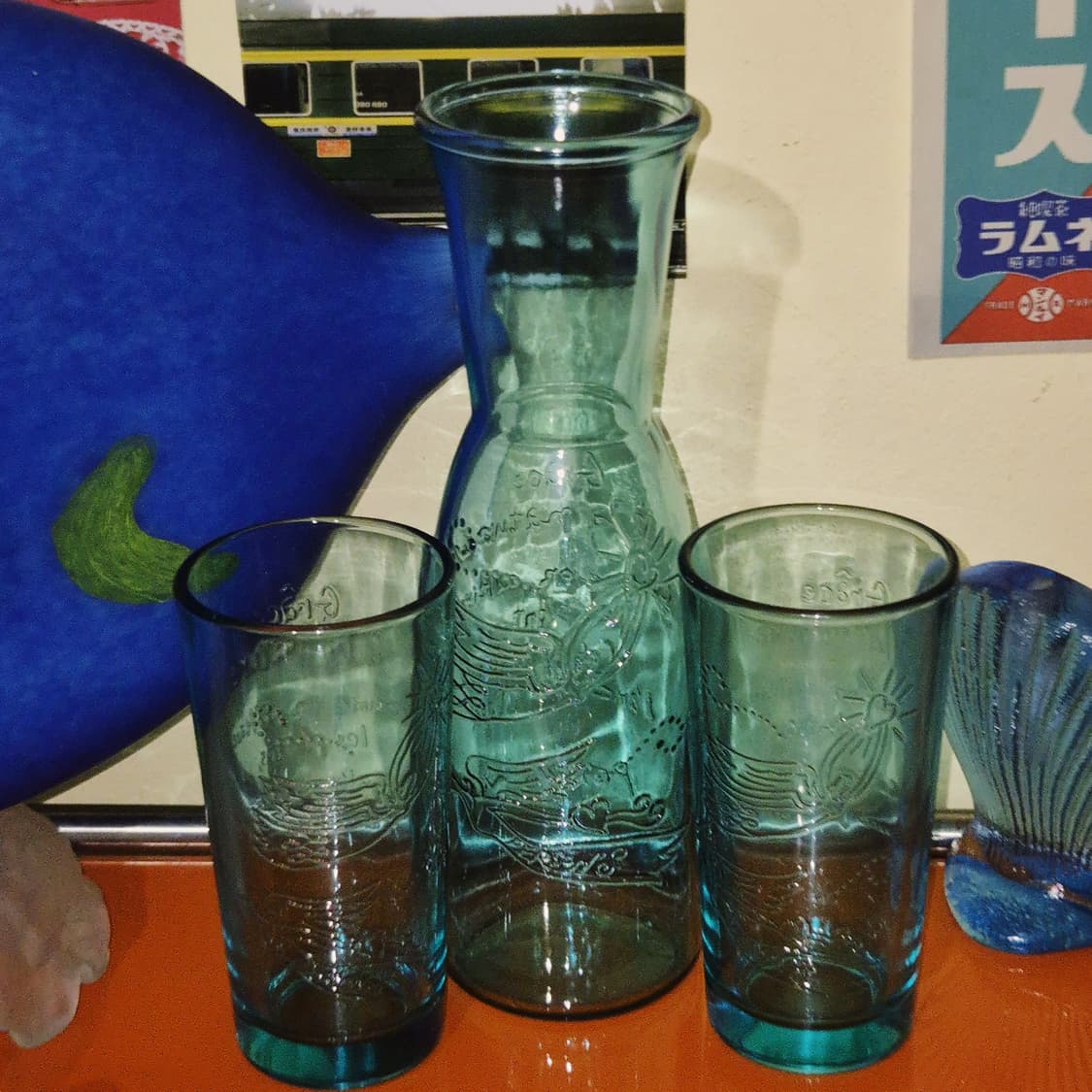 90s 파슨스 에메랄드 천사 글라스 1p 상품이미지2