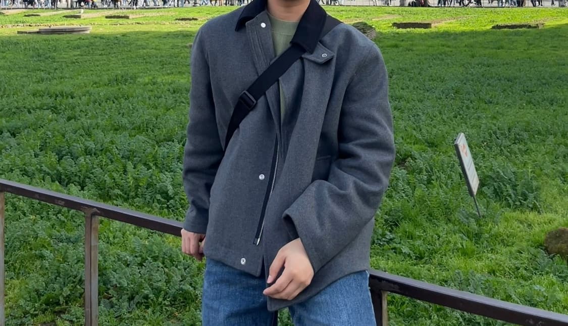 COS 남성 숏 울 코트 (차콜) L사이즈 상품이미지1