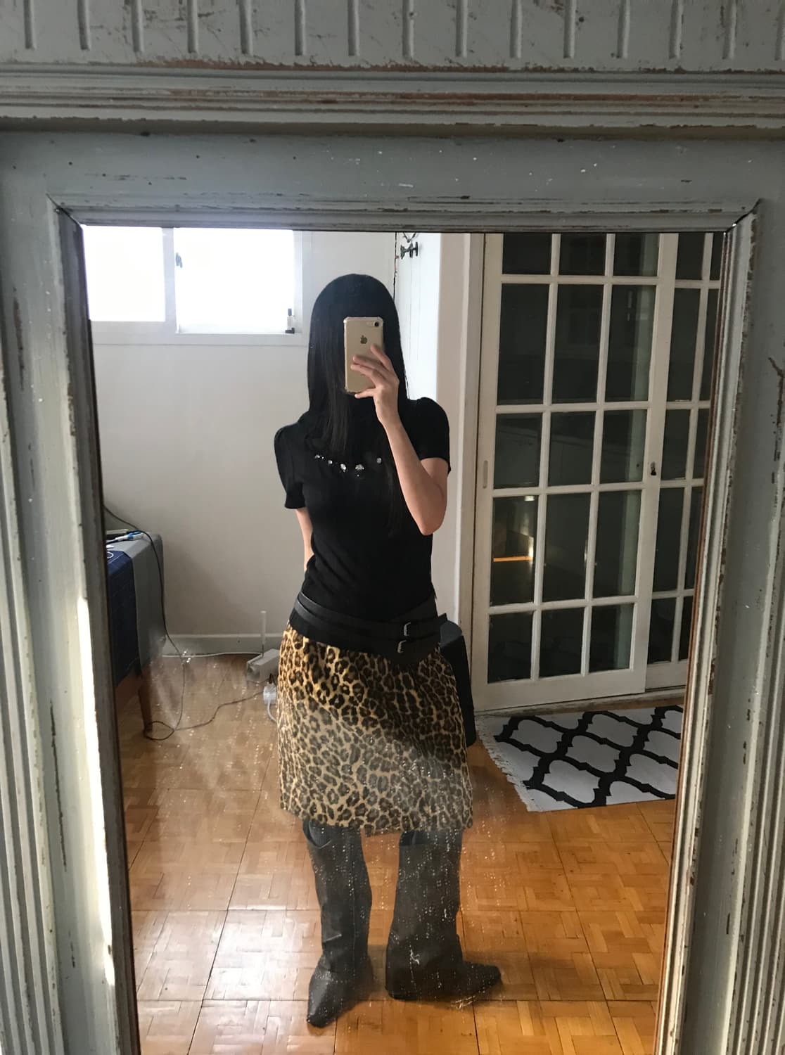 vintage pattern velvet skirt (25inch) 상품이미지2