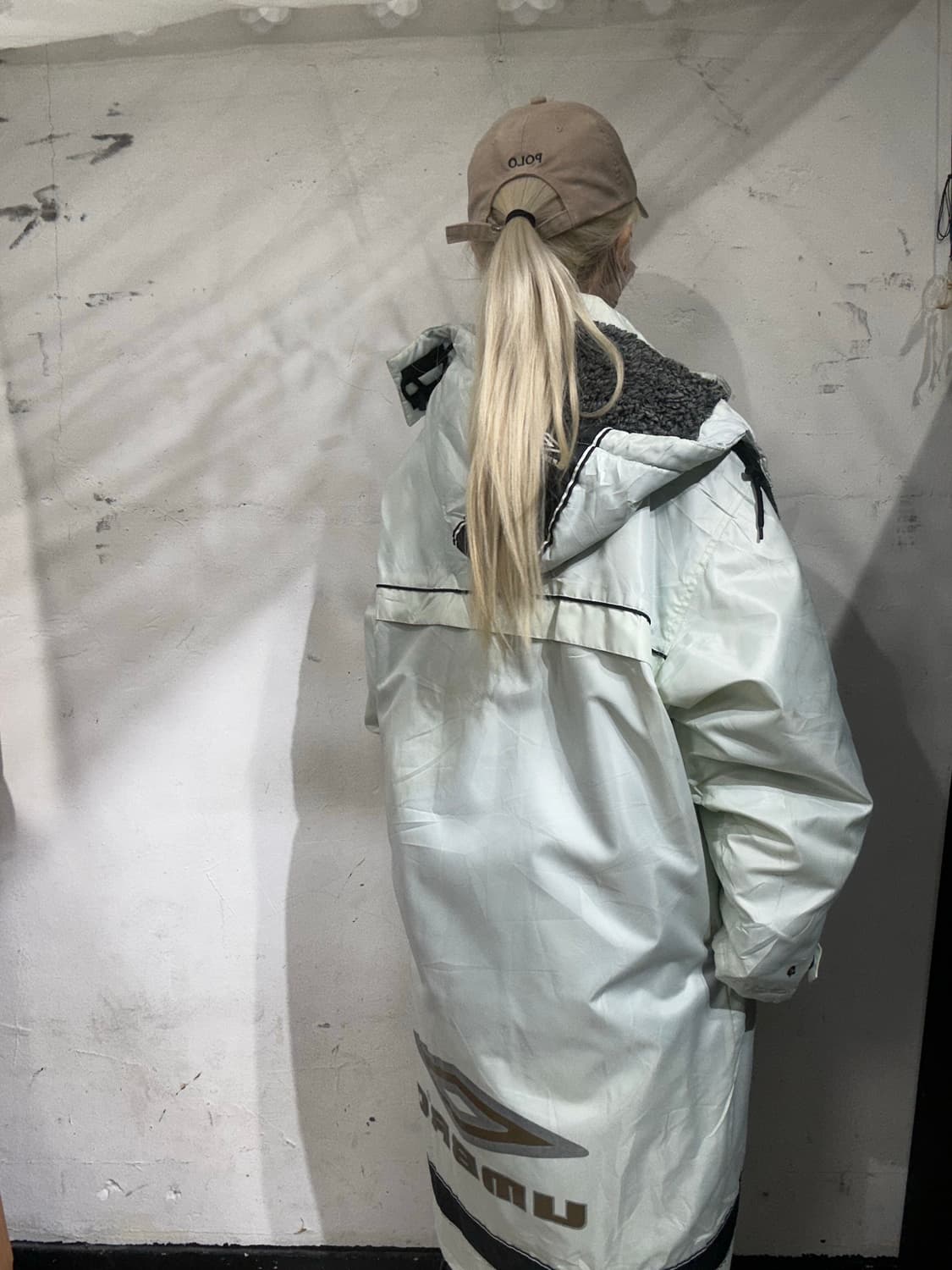 엄브로 민트 빅 로고 돕바 롱패딩 점퍼 올드스쿨 후드 자켓 M 상품이미지3