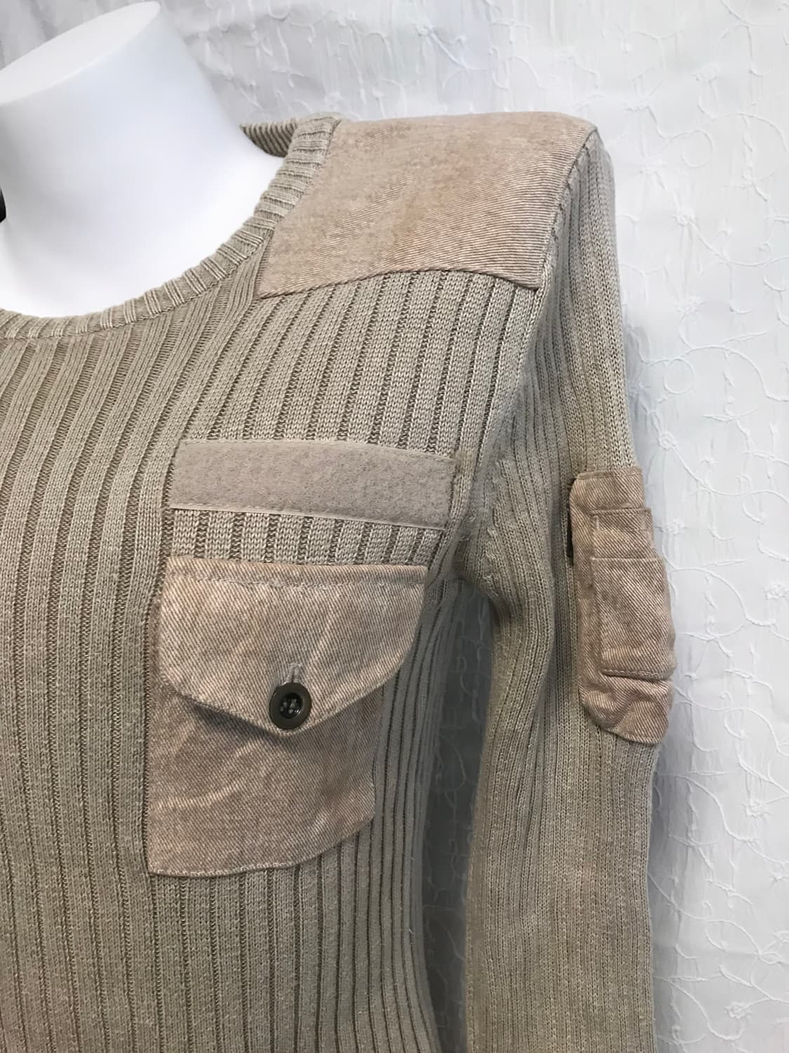 빈티지 00s y2k 골지 포켓 롱슬리브 탑 상품이미지4