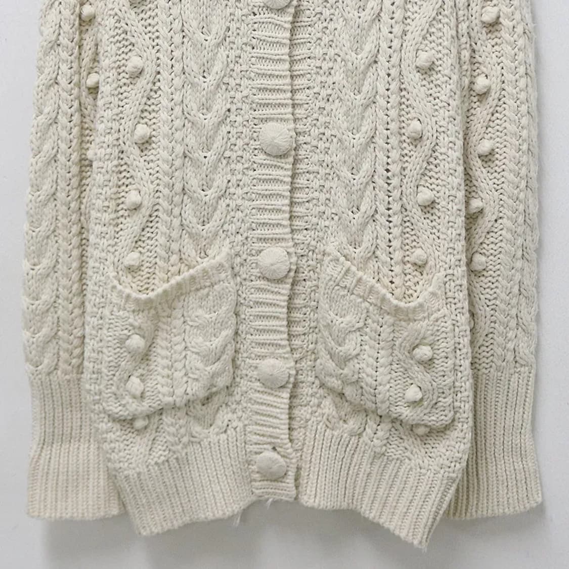 리즈리사 후드 롱 니트 폼폼 가디건 63248 상품이미지4