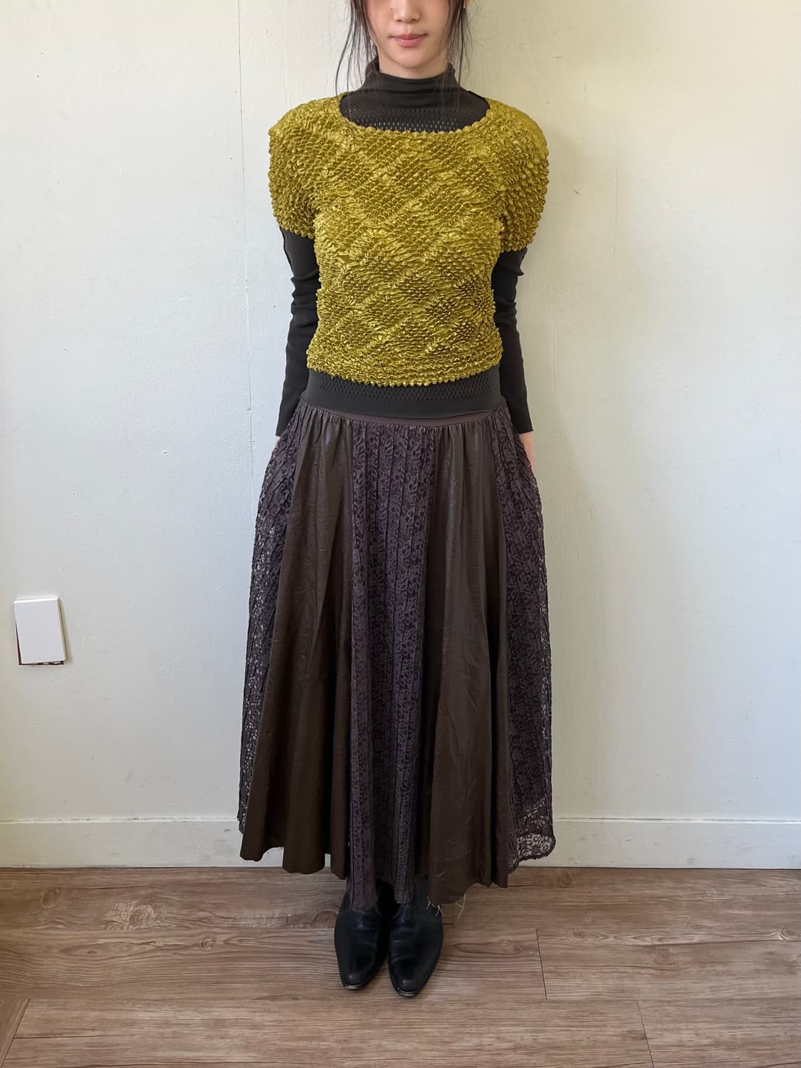 Japan vtg 플리츠 탑 상품이미지6