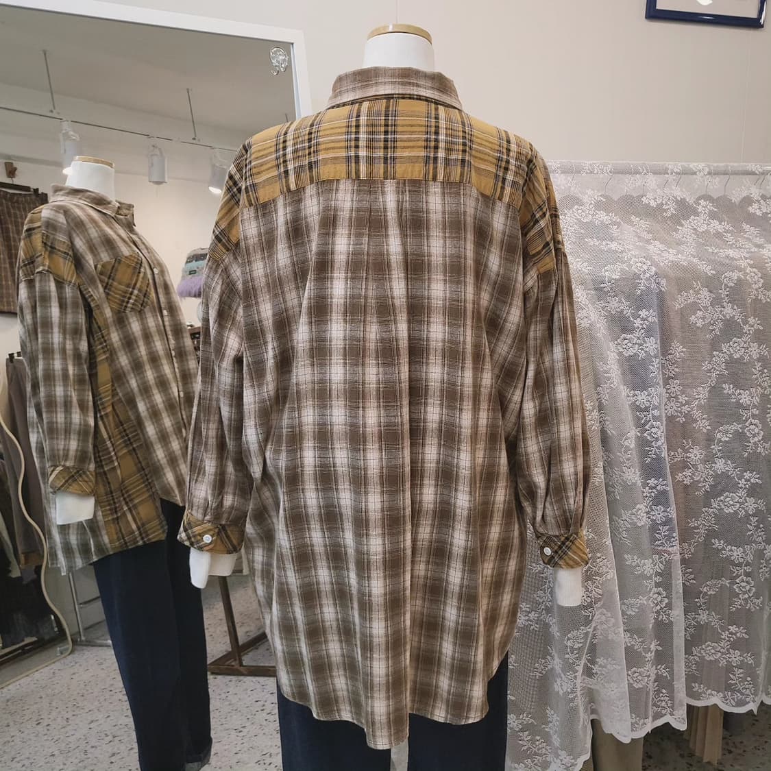 Gentle is.. 패치워크 면셔츠 상품이미지9