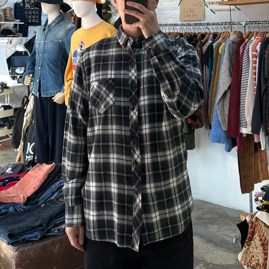 (착용컷) 체크 셔츠 (남성용 103) 상품이미지3