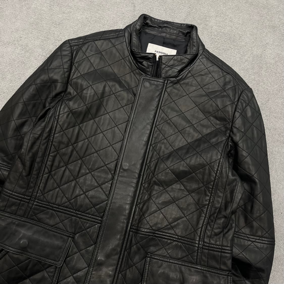 100 레노마 양가죽 퀄팅 레더 가죽 자켓 상품이미지2