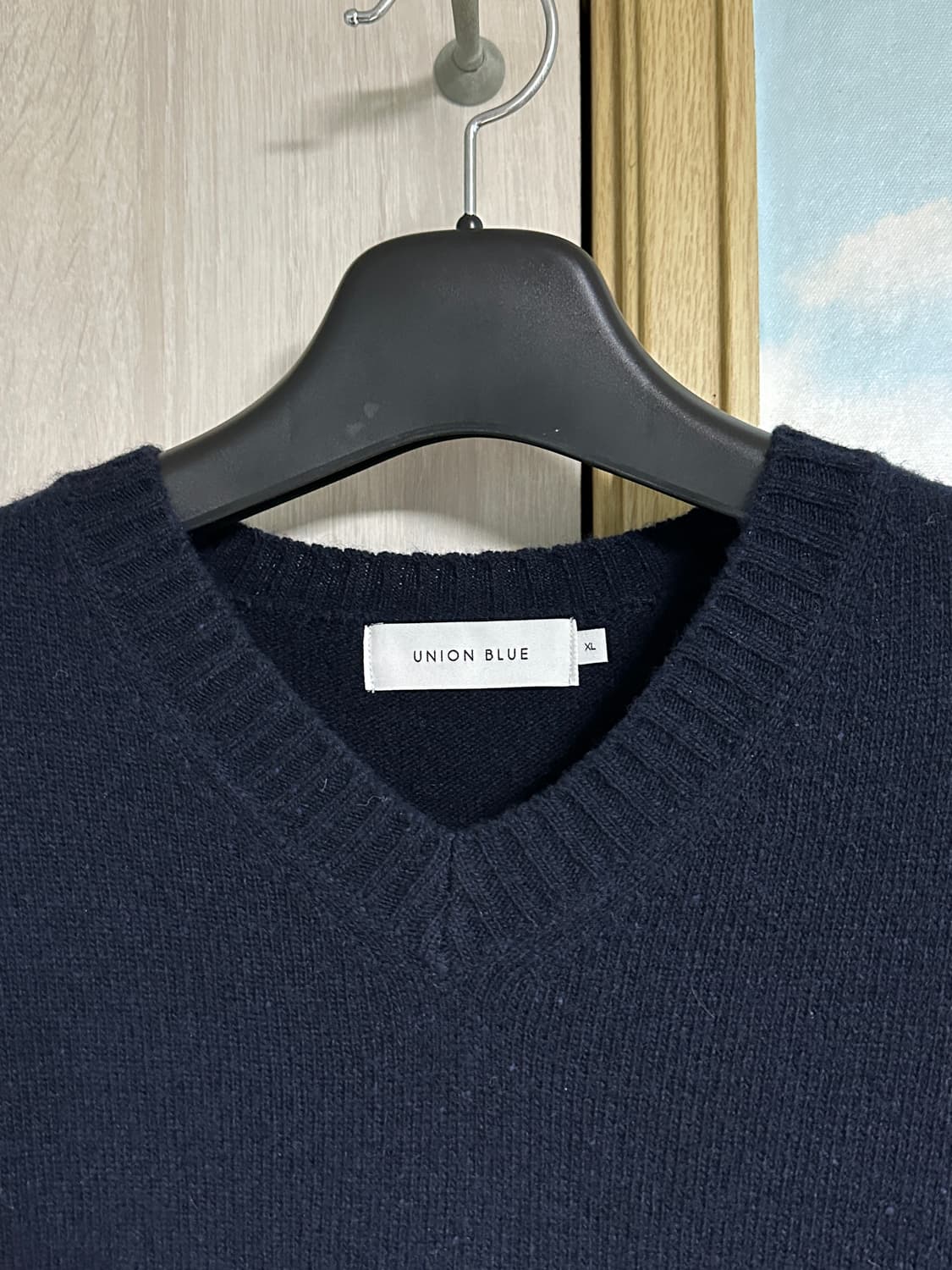 (XL) 유니온블루 울 캐시미어 브이넥 니트 다크네이비 상품이미지3