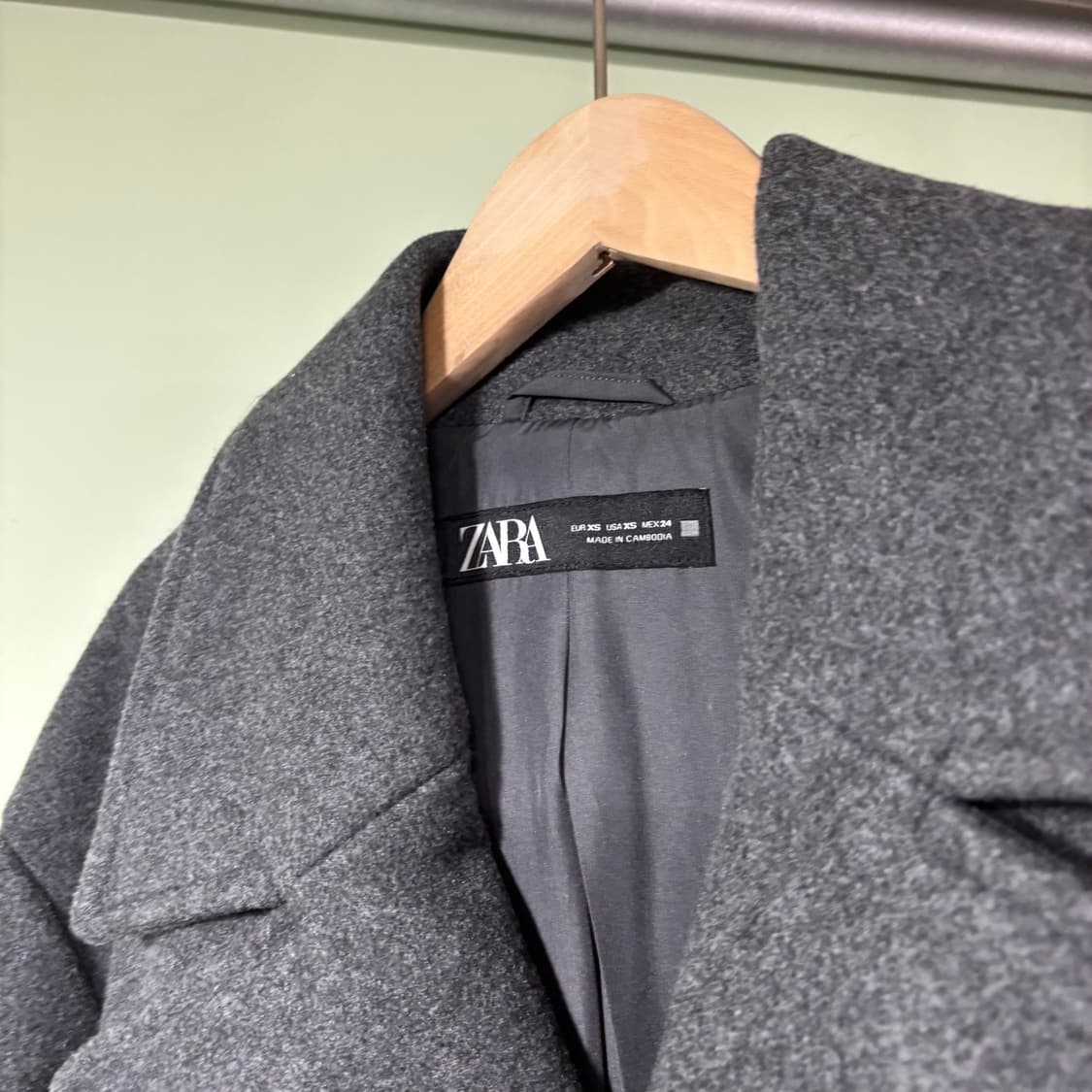 95 자라 차콜 롱 더블코트 상품이미지3