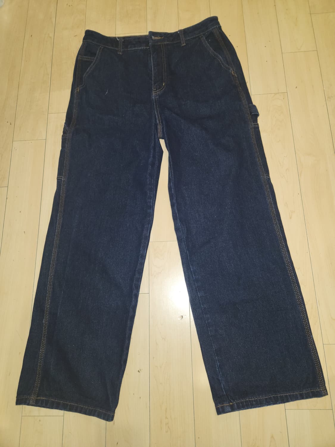 무신사 스탠다드 데님 와이드 카펜터 팬츠 딥 인디고 32 상품이미지2