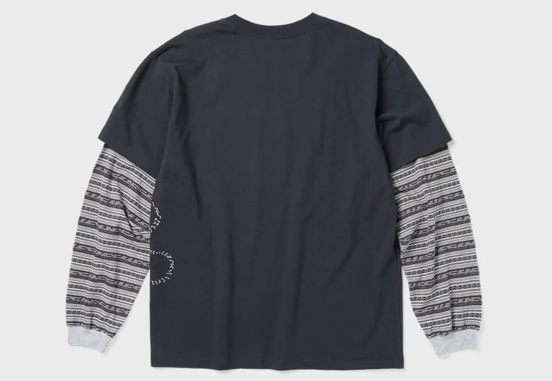 예스아이씨 Jacquard Stripe Layerd 롱슬리브 차콜 상품이미지2