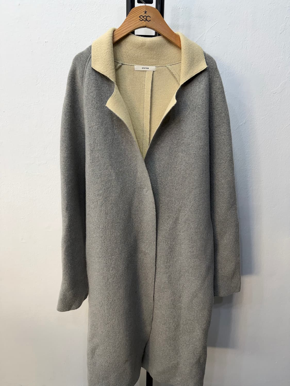 정품) 시스템 한섬 그레이 울 코트 가디건 90F 상품이미지1
