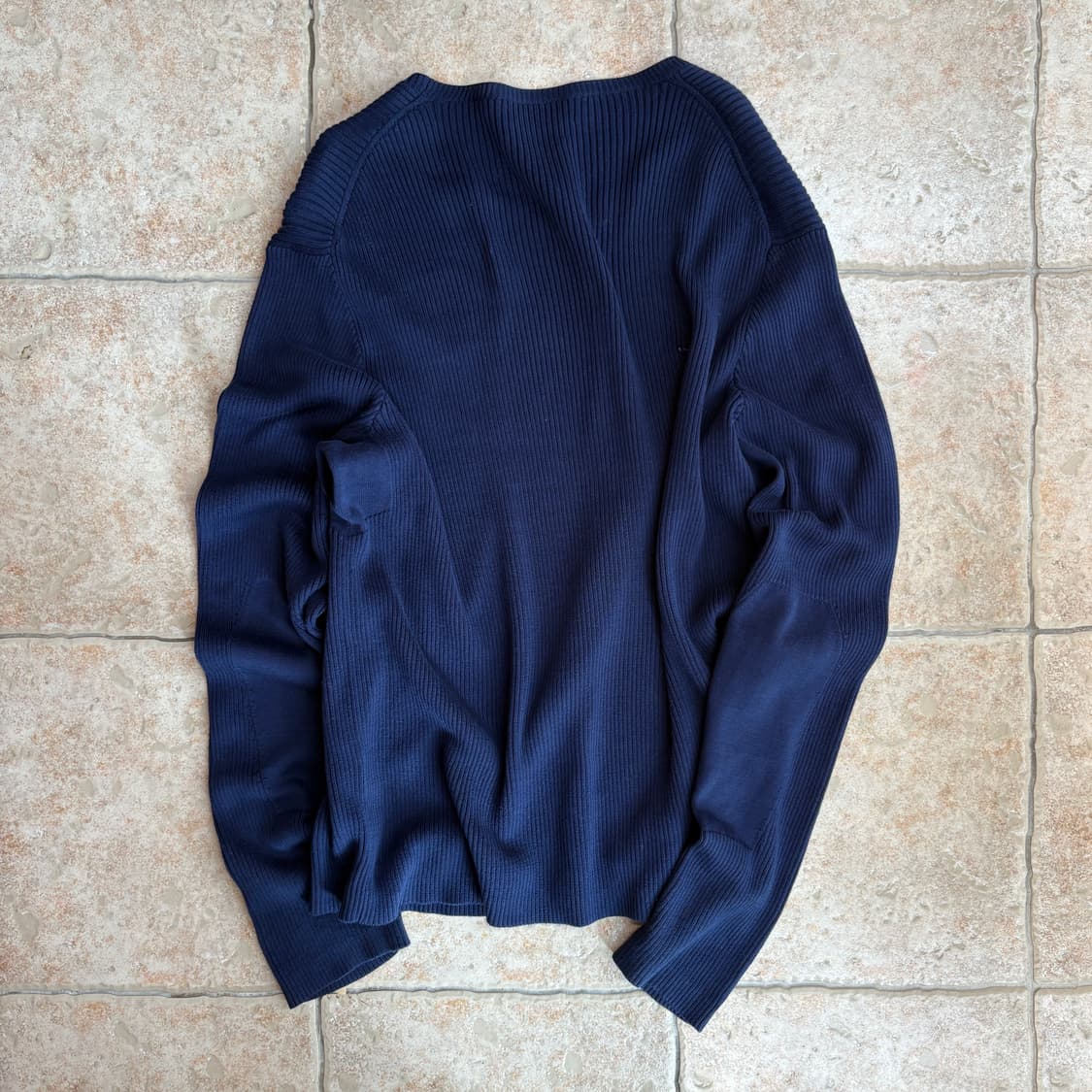 [착샷O] Polo cotton navy knit (mercerized) 상품이미지5