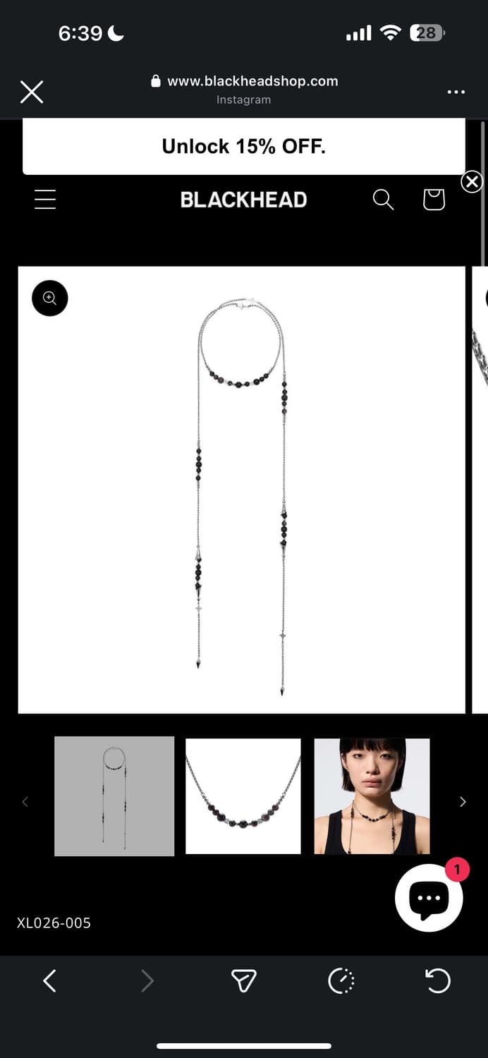 black headstudio long necklace 상품이미지1