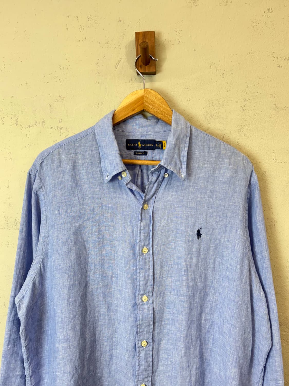 폴로랄프로렌 큐알라벨 린넨 셔츠 블루 상품이미지5