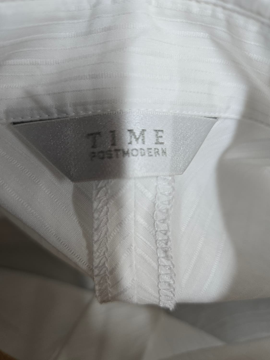 TIME 타임 화이트 스트라이프 셔츠 82-94-160 S 상품이미지4