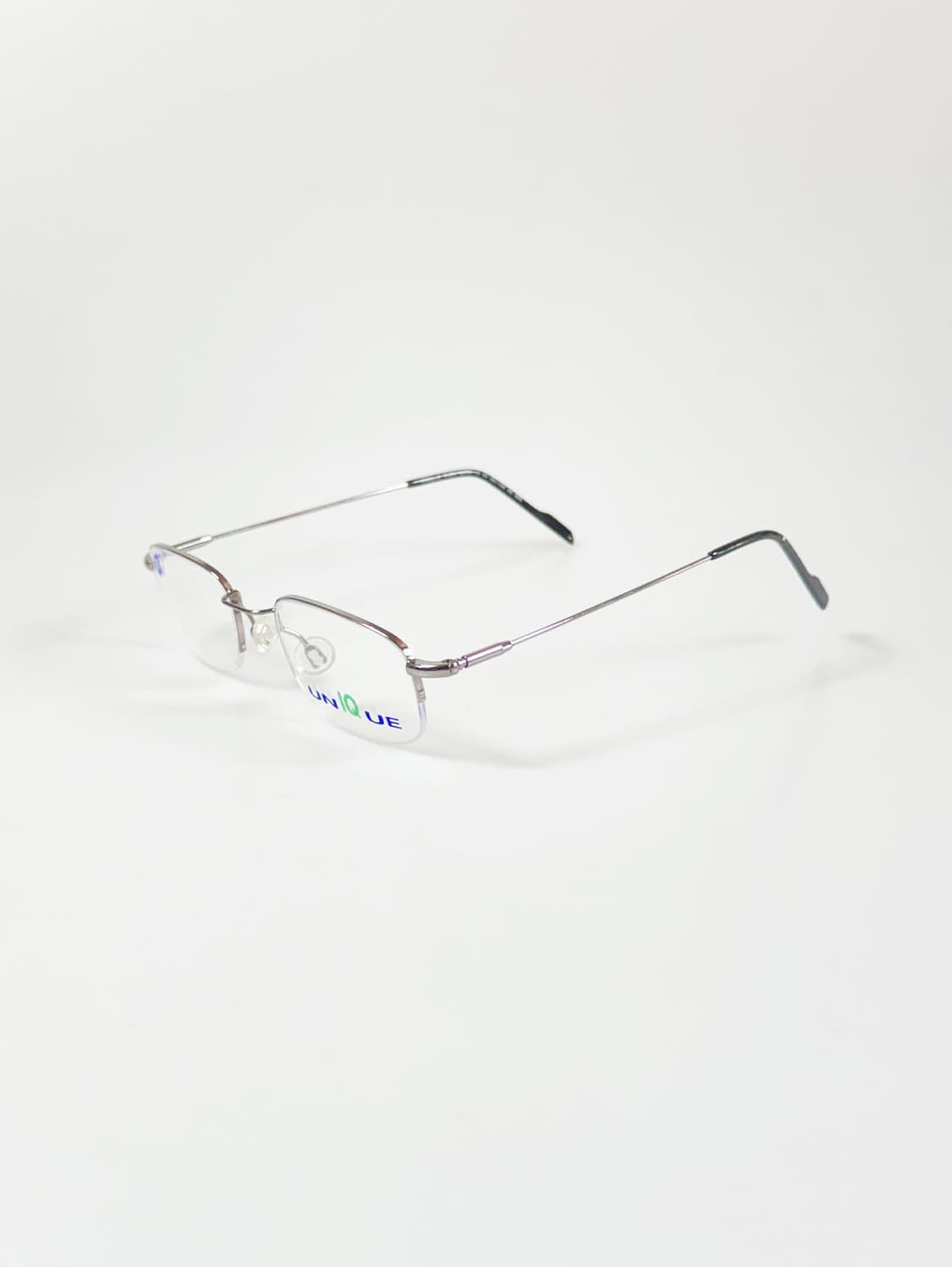 UNIQUE 다크실버 메탈 반무테 스퀘어 빈티지 안경 상품이미지3