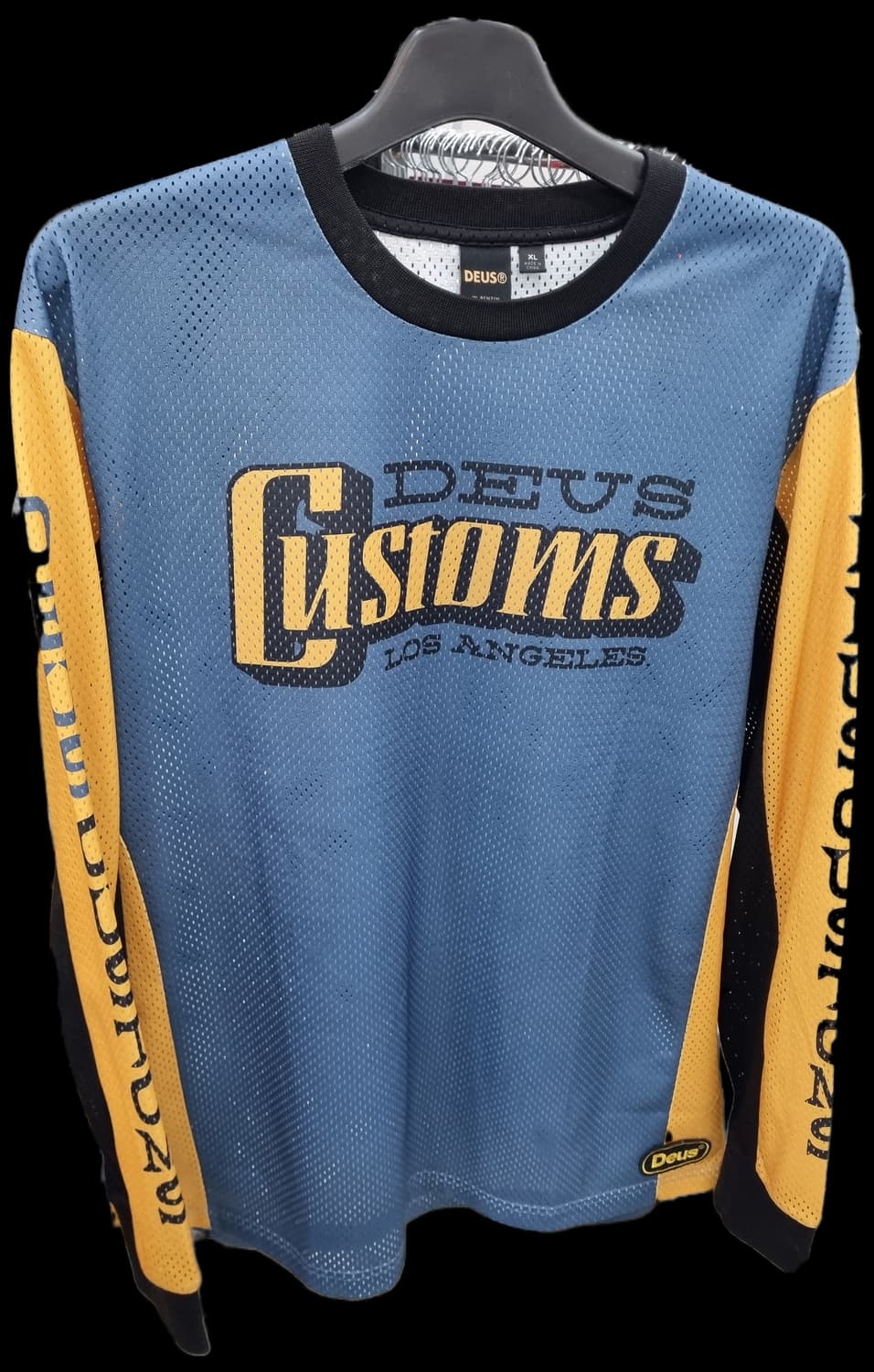 데우스 커스텀즈 모토 져지 XL 블루 옐로우 상품이미지2