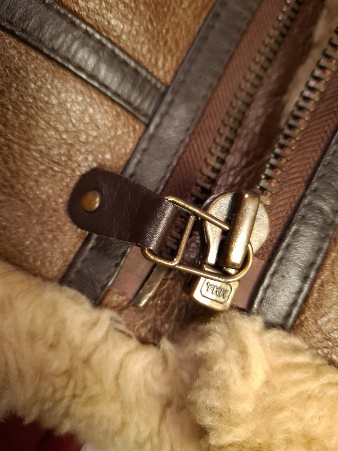 90's 국내산 미공군 B-3 TYPE 리얼레더 항공폭격기 무스탕 상품이미지5