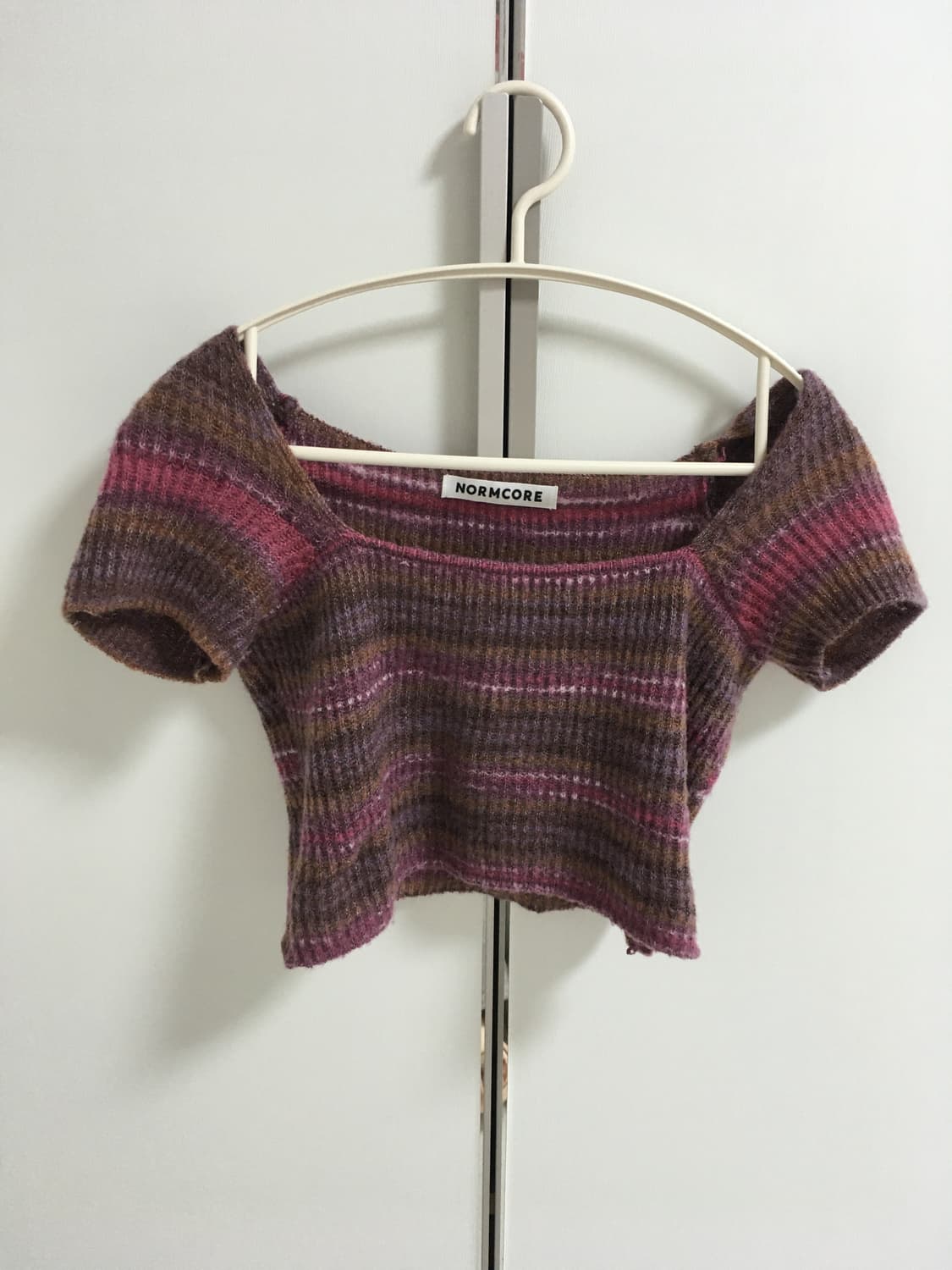 보라 크롭니트 반팔 상품이미지2