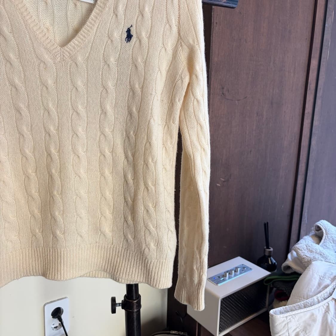15295 -폴로 랄프로렌 브이넥 케이블 니트 (울 90% 캐시미어10% 상품이미지4