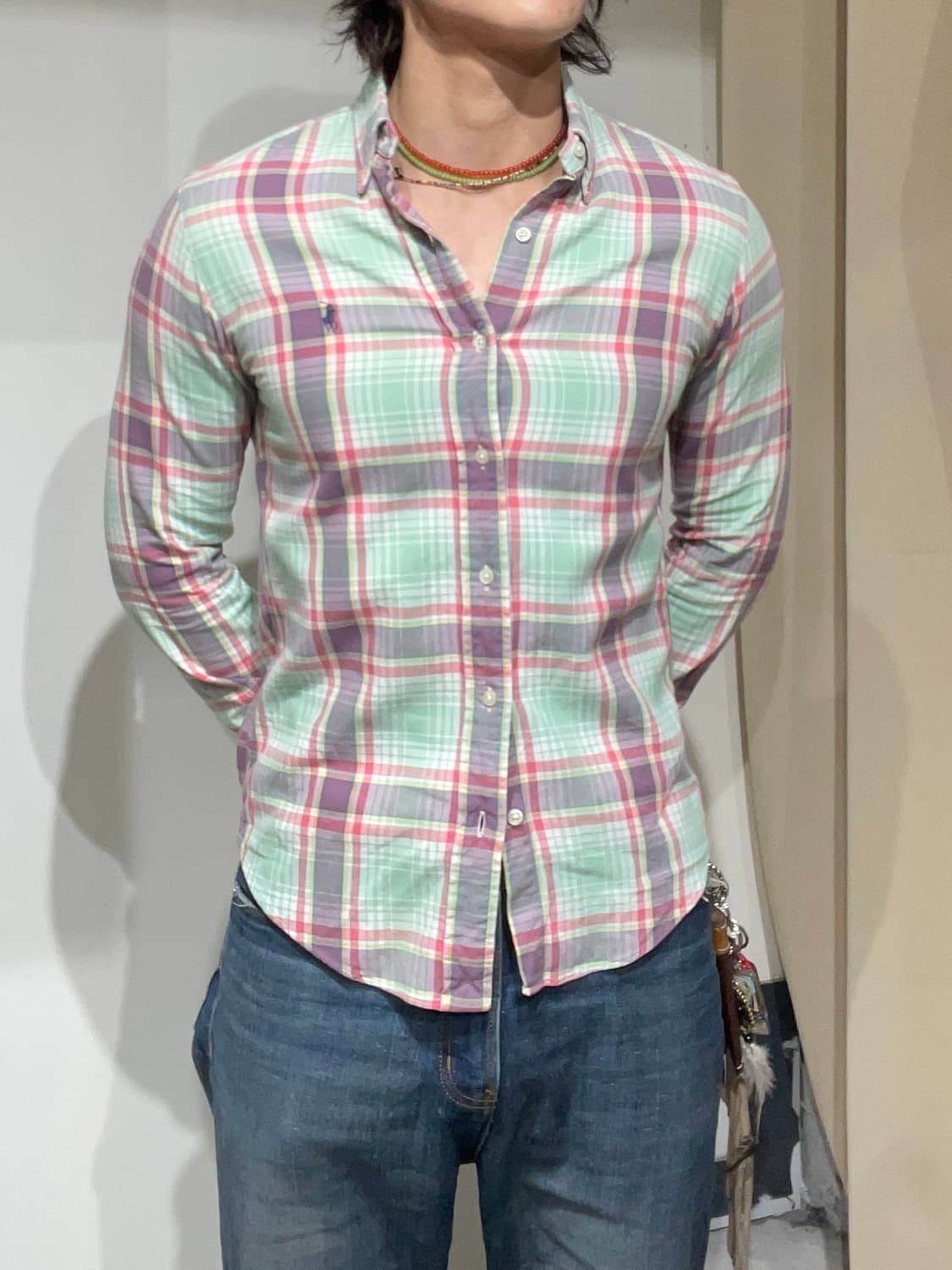 폴로 랄프로렌 민트 체크 옥스포드 셔츠 상품이미지2